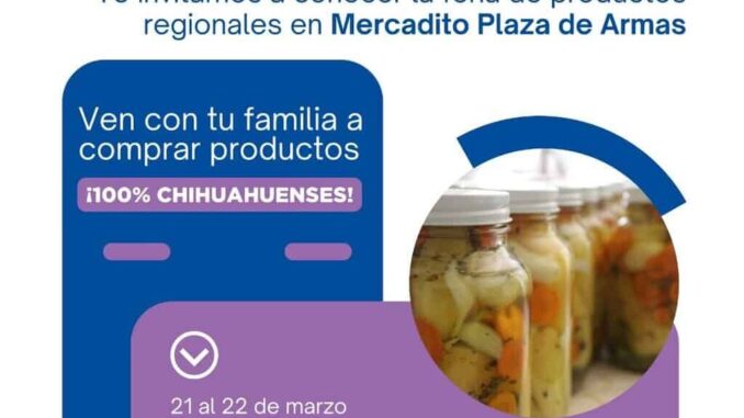Invita Secretaría de Desarrollo Rural a la Feria de Productos Regionales en Mercadito Plaza de Armas