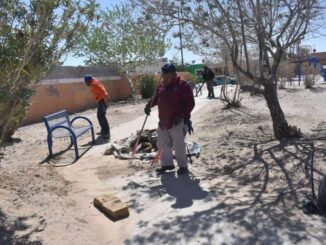 Limpian y dan mantenimiento a parques en la colonia Sierra Vista