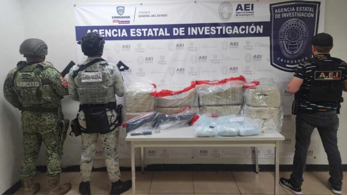 Asegura AEI más de 82 kilos de marihuana y más de 11 de fentanilo en Juárez 