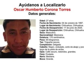Mantiene Fiscalía Zona Centro búsqueda de Óscar Humberto Corona Torres
