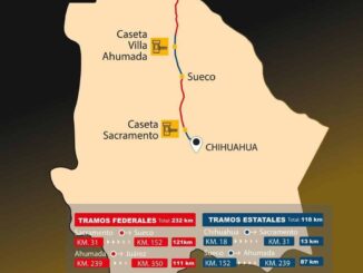 Informa SCOP límites de tramos estatales y federales en la carretera Chihuahua–Juárez