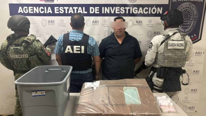 Presenta FGE a sujeto detenido con más de 28 kilos de fentanilo y tusi en Juárez