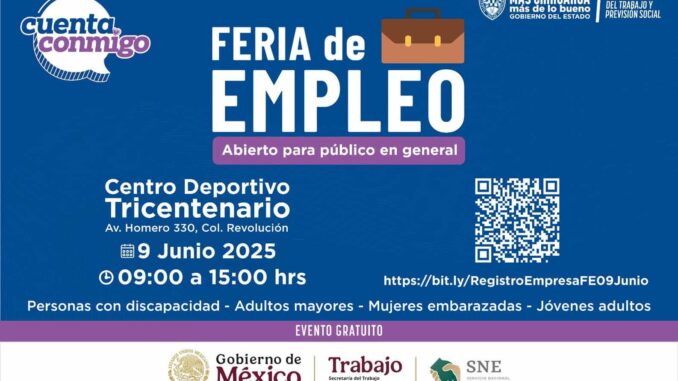 Invita STPS a Feria de Empleo en el Deportivo Tricentenario