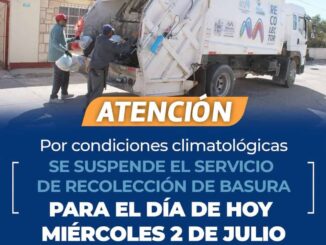 Por condiciones climatológicas se suspende servicio de recolección de basura