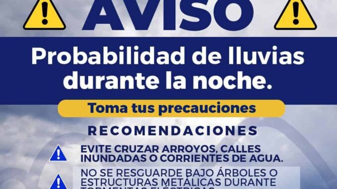 Probabilidad de lluvias incrementará por la noche en la capital, toma precauciones