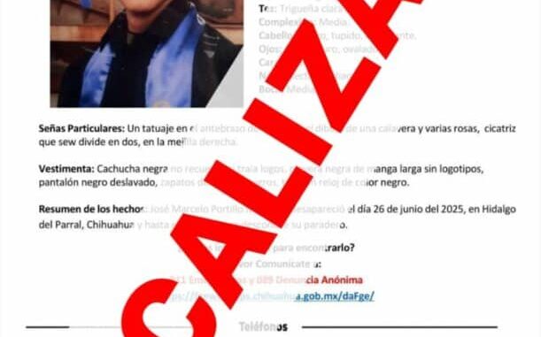 Localiza FGE a masculino con reporte de ausencia en Parral