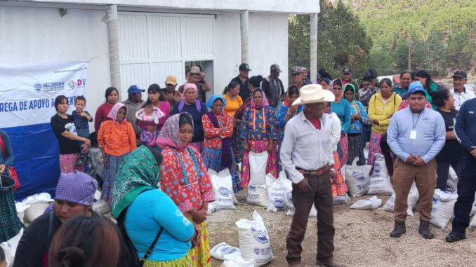 Entrega Estado más de 15 toneladas de alimento en comunidades de la región serrana