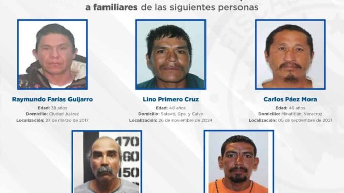 Solicita FGE apoyo para localizar a familiares de 5 fallecidos que se encuentran en el SEMEFO de Parral