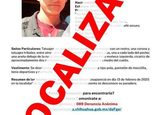 Localiza FGE Zona Sur a joven con reporte de desaparición