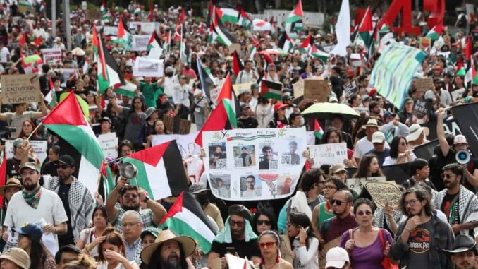 Marchan en CDMX para exigir la entrada de alimentos y medicinas a Gaza