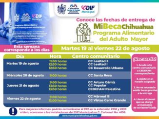 Informa DIF Municipal fechas y horarios de entrega PAAM del 19 al 22 de agosto