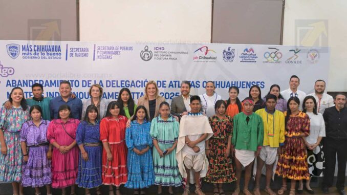 Maru Campos abandera a atletas rarámuri que participarán en Ottawa, Canadá