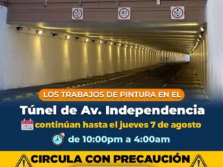 Continúa Municipio trabajos de pintura en túnel de la avenida Independencia