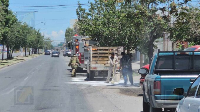 Derrame de ácido clorhídrico moviliza a cuerpos de emergencia en avenida H. Colegio Militar