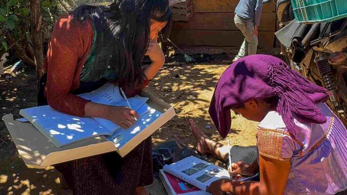 Jóvenes tzotziles luchan contra el analfabetismo de adultos mayores en Chiapas