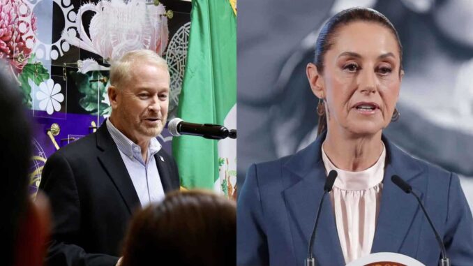 Sheinbaum sostiene tercera reunión con el embajador estadounidense en el Palacio Nacional