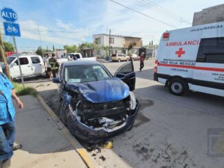 Conductora omite alto en cruce de la colonia Revolución