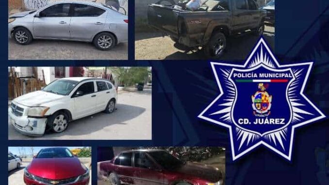 Recupera Policía Municipal 5 vehículos robados