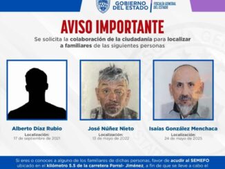 Solicita FGE apoyo para localizar a familiares de tres personas fallecidas, cuyos cuerpos se encuentran en el SEMEFO de Parral