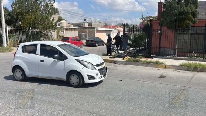 Motociclista lesionado tras fuerte choque en colonia Insurgentes