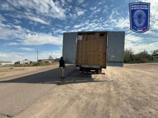 Detiene AEI a conductor de tracto camión por el delito contrabando en Puerto Palomas de Villa