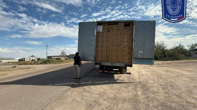 Detiene AEI a conductor de tracto camión por el delito contrabando en Puerto Palomas de Villa