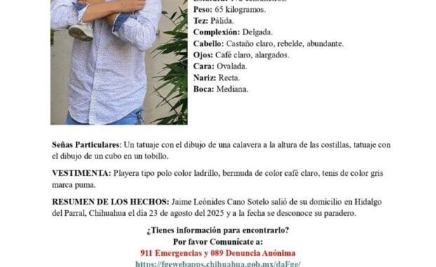 Mantiene FGE Zona Sur y CLB acciones para localizar a Jaime Leónides Cano Sotelo y Jesús Jerónimo Sánchez Tarín