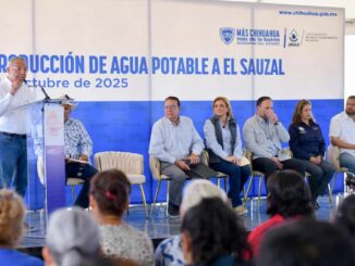 Maru Campos impulsa en Juárez supervisa introducción de agua potable en Ejido El Sauzal
