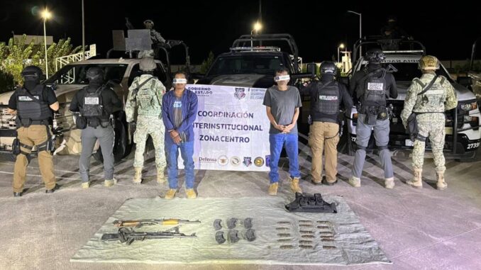 Detienen a dos guatemaltecos  con armas en operativo conjunto en Coyame