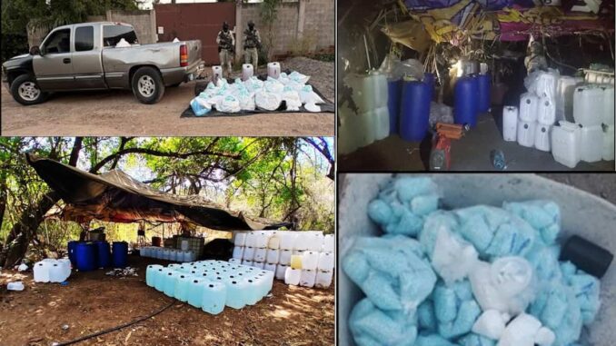 Defensa inhabilita narcolaboratorio y decomisa drogas en Culiacán