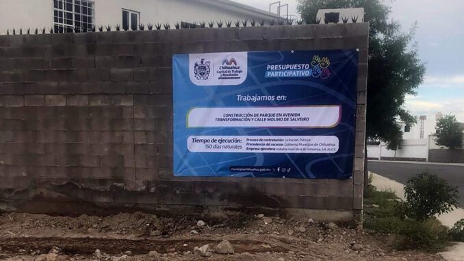 Construirán parque en terreno baldío gracias al Presupuesto Participativo