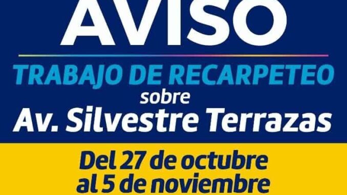¡ALERTA VIAL! Trabajará Municipio en recarpeteo en tramo de la avenida Silvestre Terrazas-Carretera a Cuauhtémoc