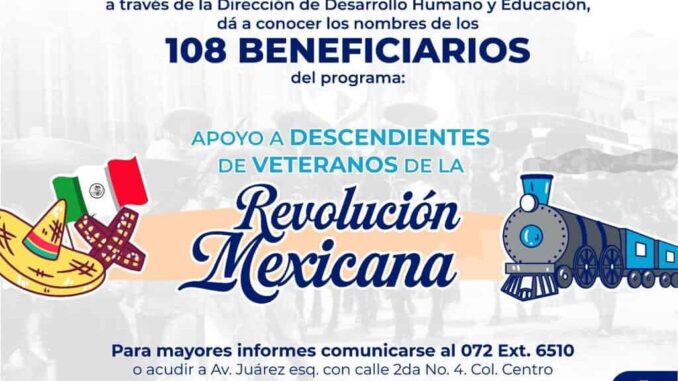 Publican listado de 108 beneficiarios del programa “Apoyo a Descendientes de Veteranos de la Revolución”