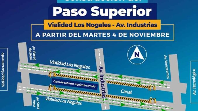 ¡Alerta vial! Habrá reducción a dos carriles por construcción de Paso Superior vialidad Los Nogales