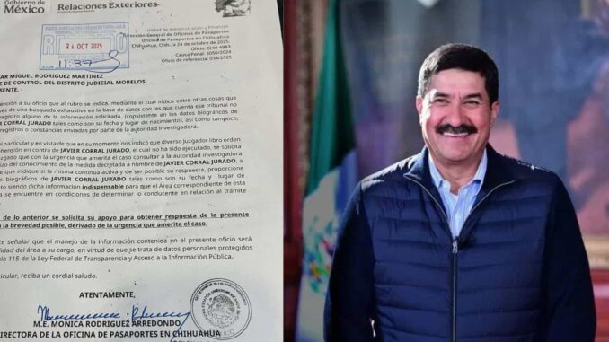 Corral, bajo candado migratorio: Fiscalía confirma restricción para salir del país