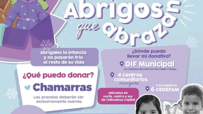 Continúa DIF Municipal invitando a participar en la campaña “Abrigos que Abrazan” 2025