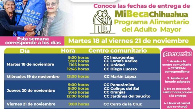 AQUÍ puedes recoger del 18 al 21 de noviembre, tu apoyo PAAM del DIF Municipal