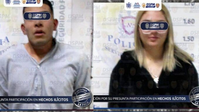 Detienen a pareja por presunto asalto a chofer de DIDI