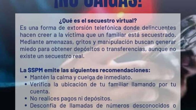 Lanzan recomendaciones para prevenir el secuestro virtual