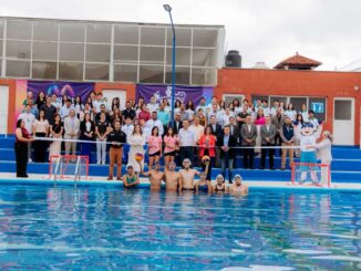 Inaugura alcalde Bonilla rehabilitación de la alberca del COBACH