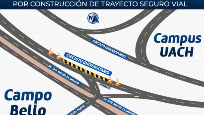 ¡Cuidado! Reducción de carriles en tramo del Circuito Universitario por trabajos de obra: Municipio