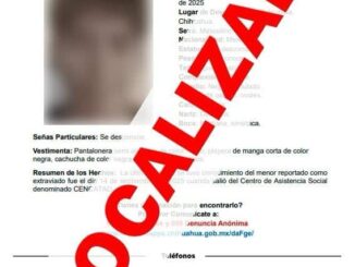 Localiza Fiscalía de Distrito Zona Centro a adolescente reportado ausente en Chihuahua
