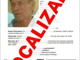 Localiza Fiscalía de Distrito Zona Centro a adulto mayor reportado ausente
