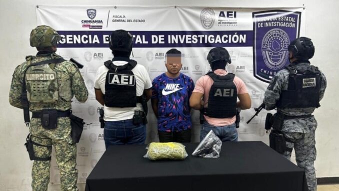 Detiene AEI a masculino que traía marihuana y un arma de fuego