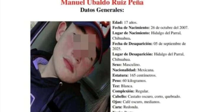 Joven de 17 años hallado muerto en la carretera Parral–Guadalupe y Calvo; tenía reporte de desaparición