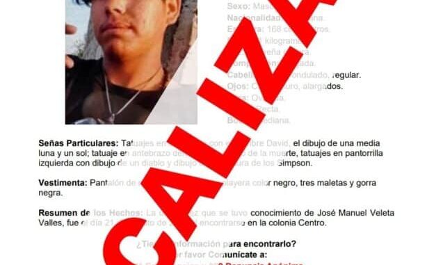 Localizan FDZC a joven de Cuauhtémoc reportado ausente en Chihuahua