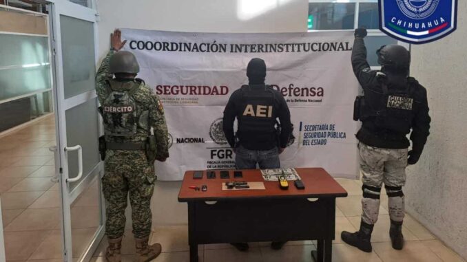 Aseguran arma de fuego y objetos de interés criminalístico durante cateo en Villa Matamoros