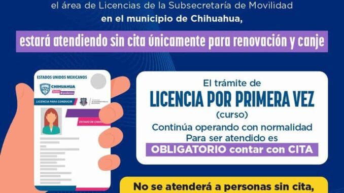 Informan de los trámites de licencias: renovación sin cita y primera vez con cita previa