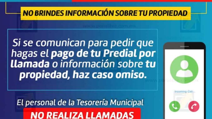 Exhortan a la población a no brindar información de sus propiedades por llamada