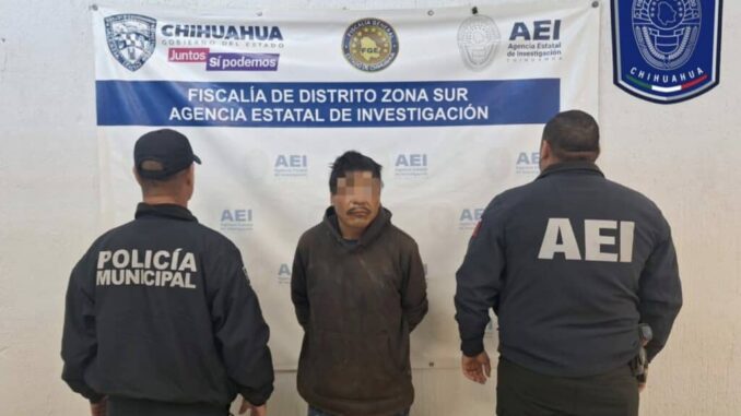 Detiene AEI y Policía Municipal a sujeto acusado por violencia familiar en Parral